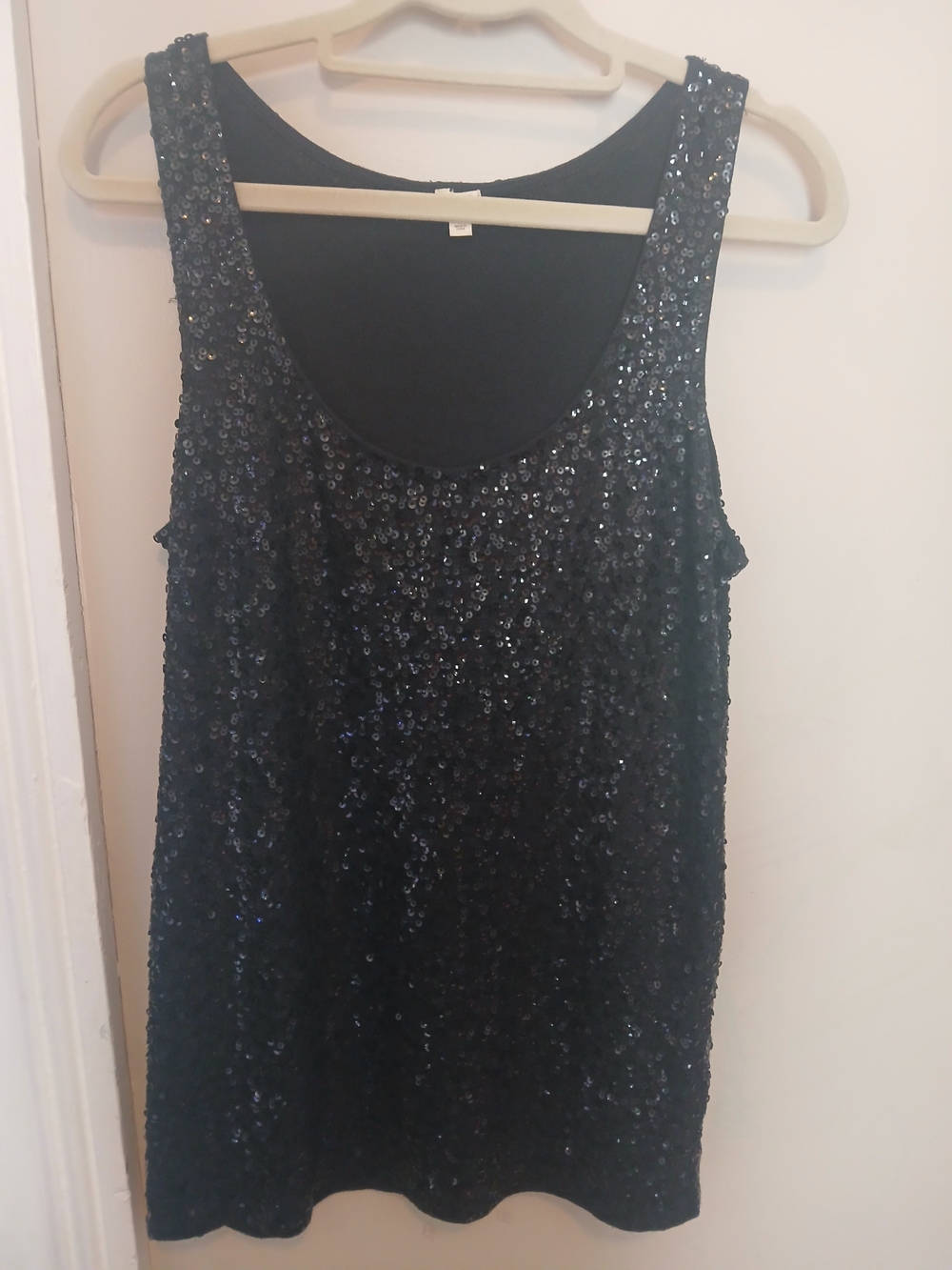 J. Crew Black Sequin Knit Tank